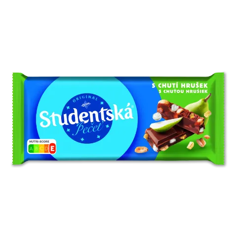 Шоколад молочний Studentska з арахісом, шматочками желе та груші