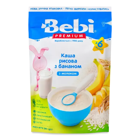 Каша рисова Bebi Premium молочна банан