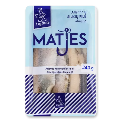 Оселедець Zigmas Mates філе слабосолений в олії