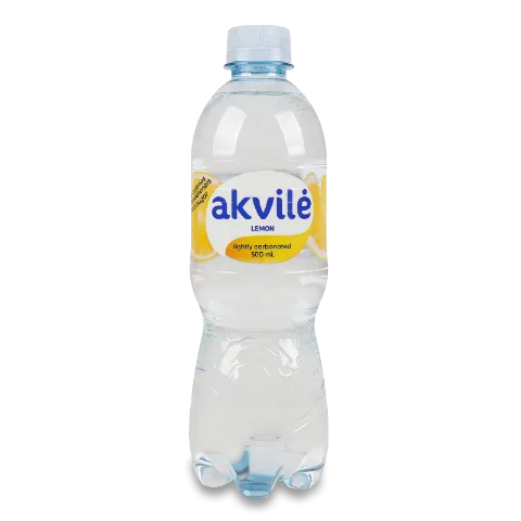 Вода мінеральна Akvile зі смаком лимону слабогазована