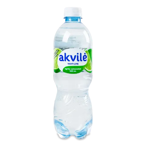 Вода мінеральна Akvile зі смаком лайму слабогазована
