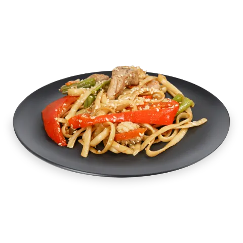 Лапша со свининой и перцем