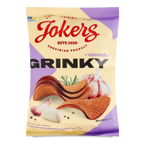 Грінки Jokers житньо-пшеничні зі смаком часнику