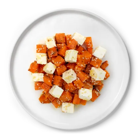 Салат с сыром Фета и запеченой тыквой