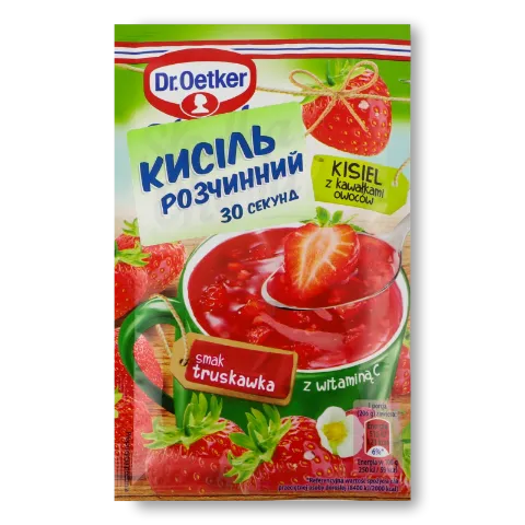 Кисіль Dr.Oetker смак полуниці зі шматочками фруктів