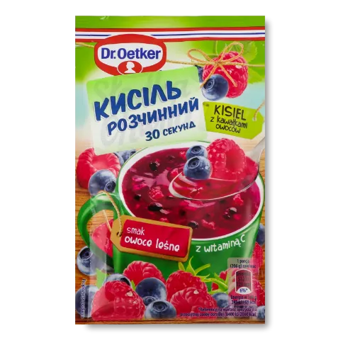 Кисіль Dr.Oetker смак лісових ягід зі шматочками фруктів