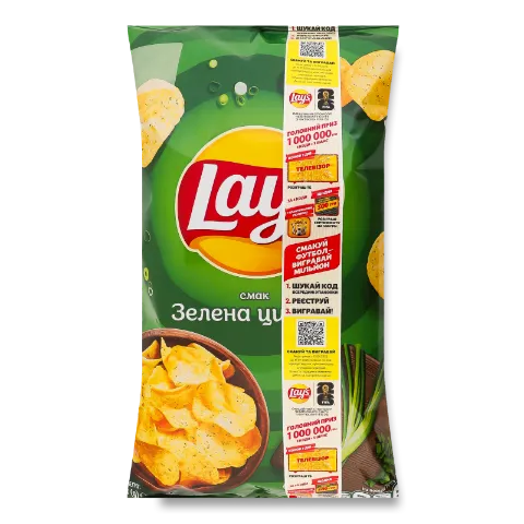 Чипси Lay's картопляні зі смаком зеленої цибулі