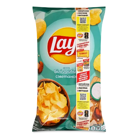 Чипсы Lay's картоф вкус белых грибов со сметаной