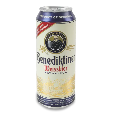 Пиво Benediktiner Weissbier светлое н/ф ж/б