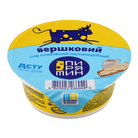 Сир плавлений Пирятин Вершковий 45%, стакан