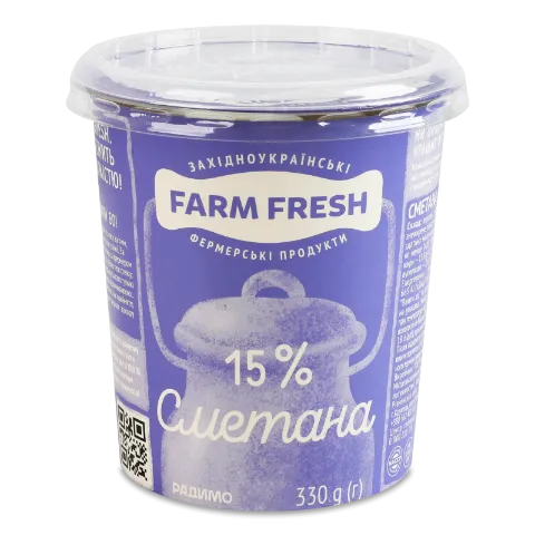 Сметана Farm Fresh 15% стакан