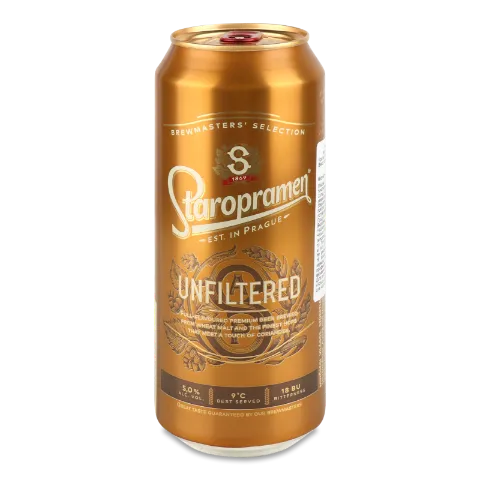 Пиво Staropramen Nefiltr светлое нефильтрован ж/б