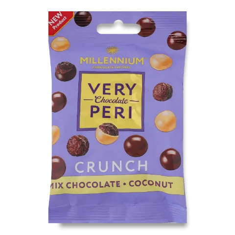 Драже Millennium Very Peri Crunch у шоколаді з кокосом