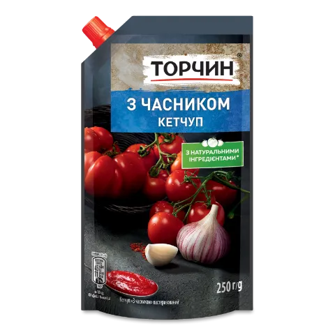 Кетчуп «Торчин» з часником пастеризований