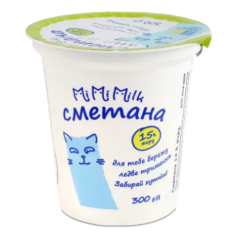 Сметана MiMiMilk 15% стакан