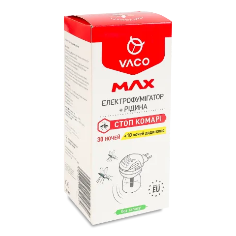 Н-р від комарів Vaco Max фумігатор+рідина 30+10ноч