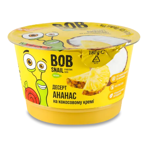 Десерт Bob Snail зі смаком ананасу на кокосовому кремі