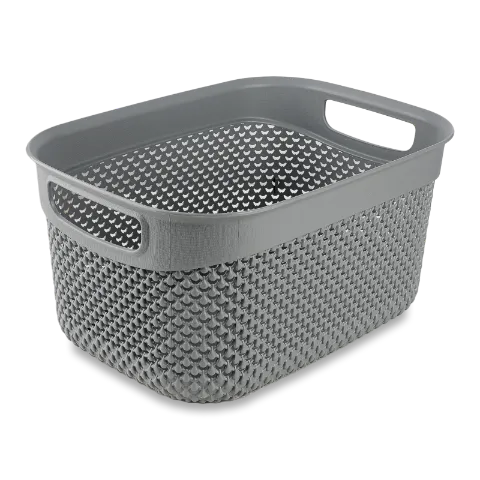 Корзина Ucsan Plastik Drop прям сір 6,6л 163006.2