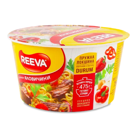 Лапша быстрого приготовления Reeva со вкусом говядины 75г