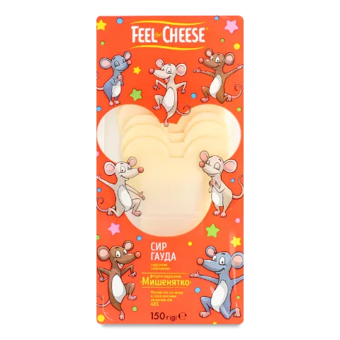 Сыр Feel the Cheese Гауда Мышонок 48%кор/мол