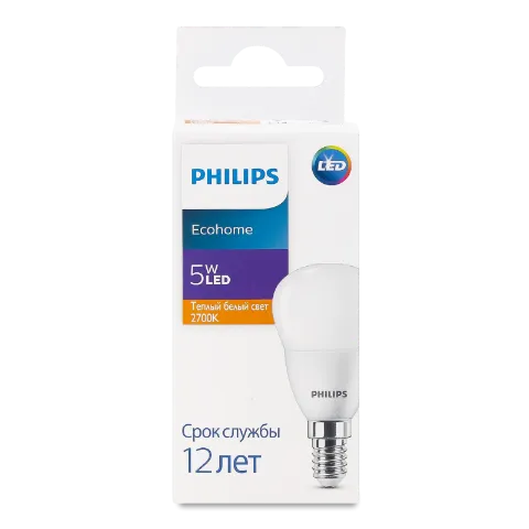 Лампа Philips Ecohome LED Lustre 5W 2700K E14