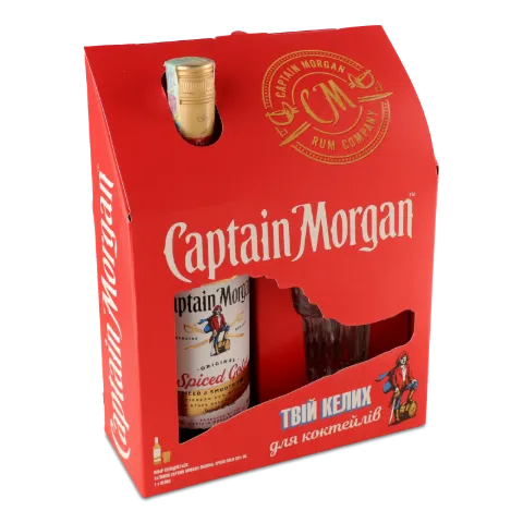 Напиток на осн ром CaptainMorgan SpicGold0,7л+стак