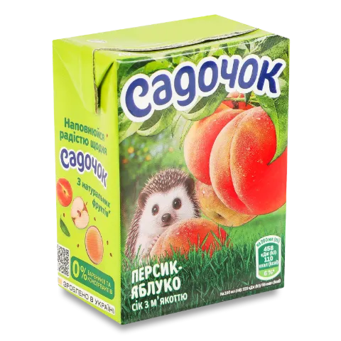 Сік «Садочок» персик-яблуко з м'якоттю