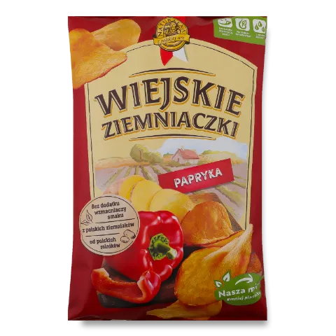 Чипси Wiejskie Ziemniaczki зі смаком паприки
