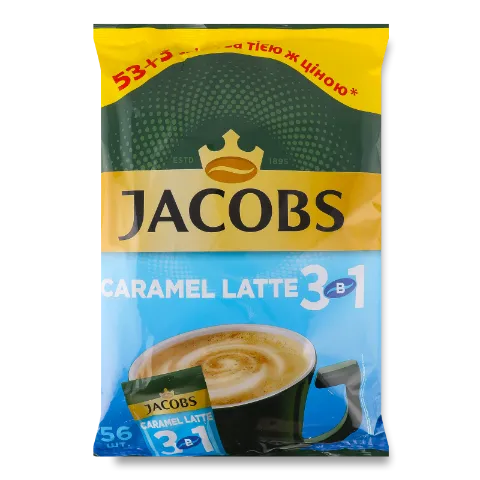 Напій кавовий Jacobs 3в1 Caramel Latte 53+3