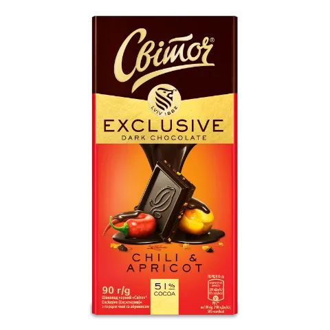 Шоколад чорний Світоч Exclusive Chili&Apricot
