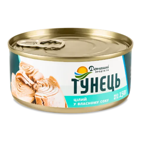 Тунець Домашні продукти цілий у власному соку з/б
