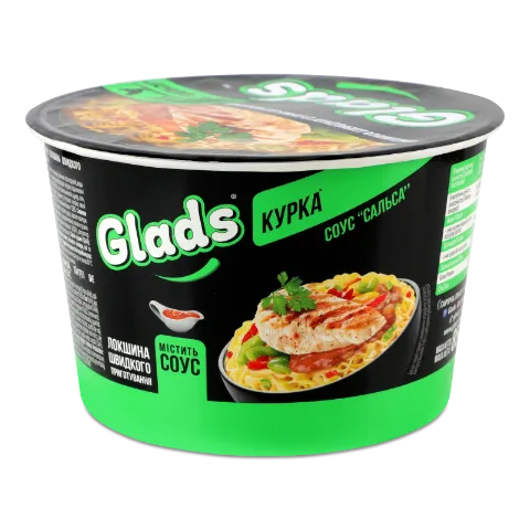 Лапша Glads «Курица и соус Сальса» быстрого приготовления 85г