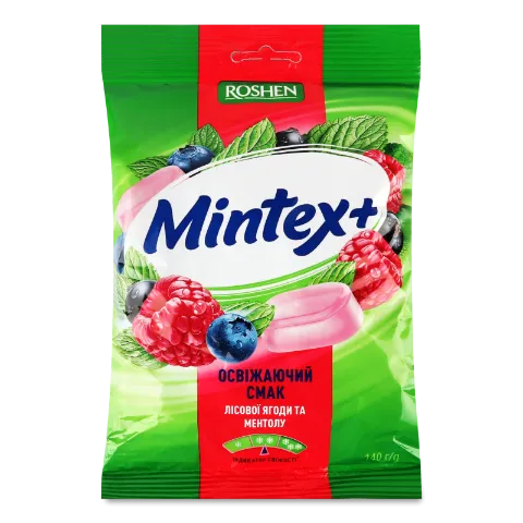 Карамель Roshen Mintex+ Berry зі смаком лісових ягід та ментолу