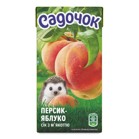 Сік «Садочок» персик-яблуко з м'якоттю