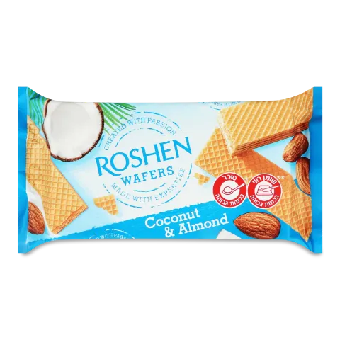 Вафлі Roshen Wafers кокос та мигдаль