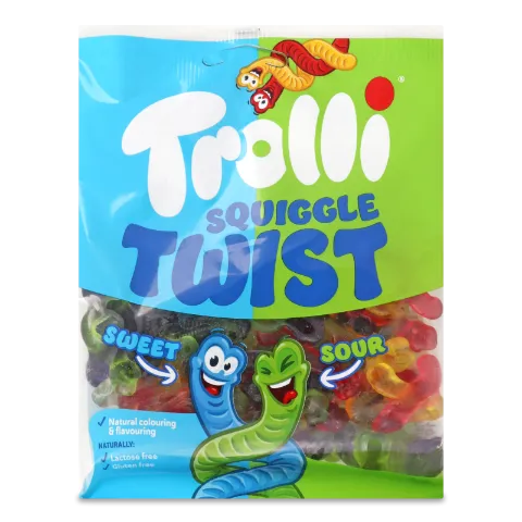Цукерки Trolli Squiggle Twist Черв'яки жувальні