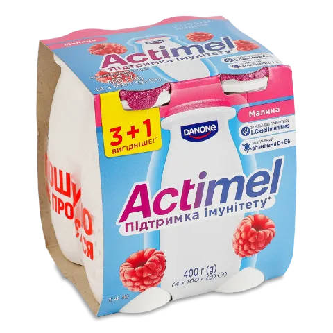 Продукт кисломолочний Actimel малина 1,4%, пляшка
