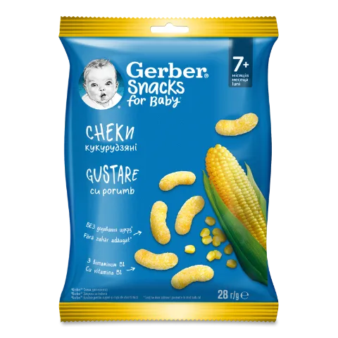 Снеки Gerber кукурудзяні для дітей від 7 місяців
