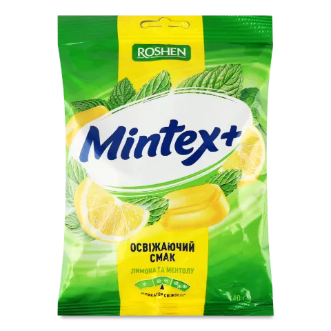 Карамель Roshen Mintex+ Lemon зі смаком лимону-ментолу