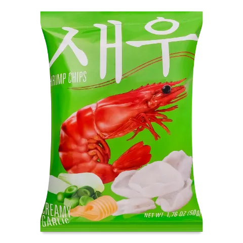 Чипси Shrips креветкові з вершково-часниковим смаком
