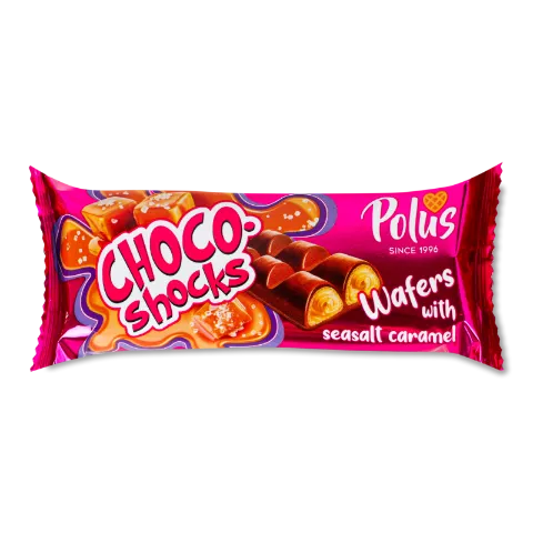 Вафлі Polus Choco-shocks з солоною карамеллю
