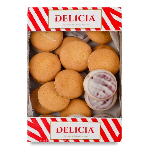 Печиво Delicia смак вишні у молоч глазурі збивне