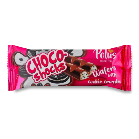 Вафлі Polus Choco-shocks з крихтою печива