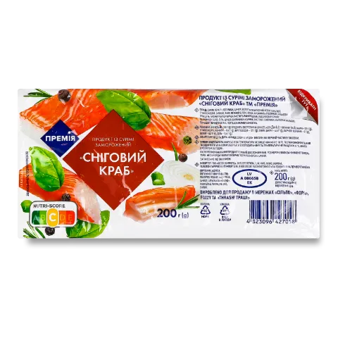 Продукт із сурімі Премія Сніговий краб заморожений