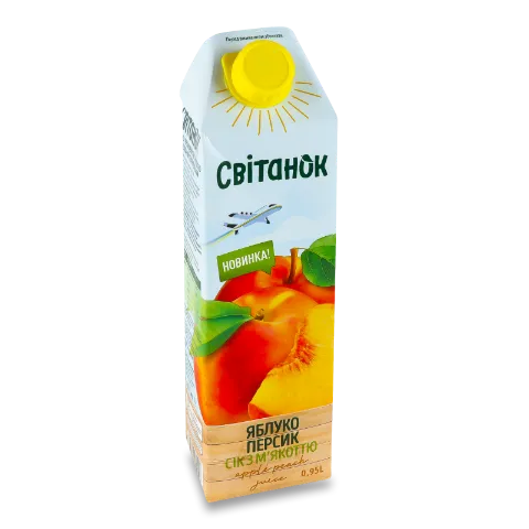 Сік «Світанок» яблуко-персик з м'якоттю