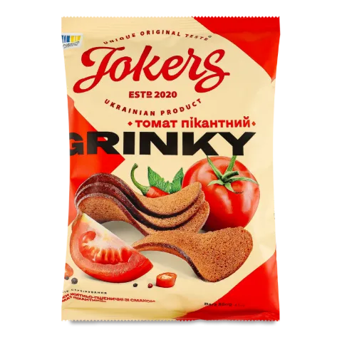 Грінки Jokers житньо-пшеничні зі смаком томат пікантний