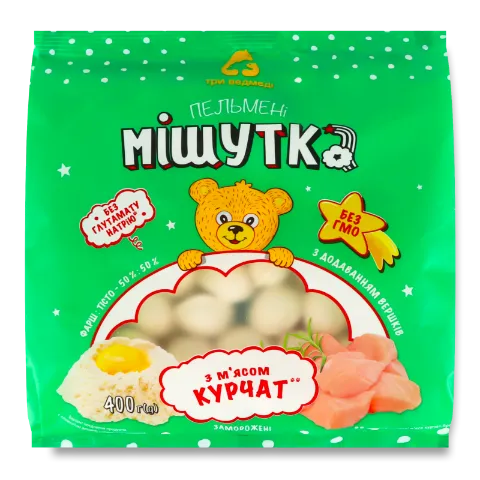 Пельмені Три ведмеді Мішутка з м'ясом курчат