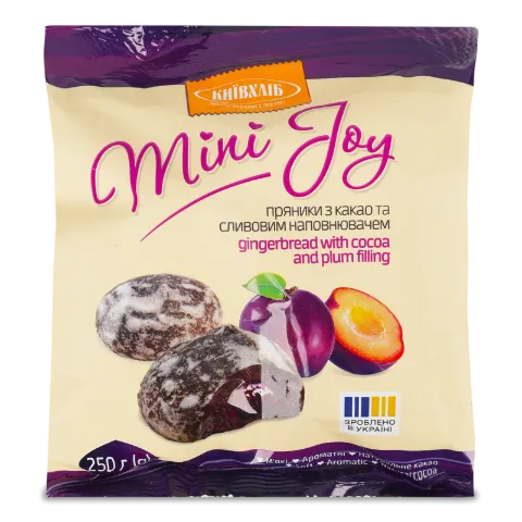Пряники Київхліб Mini Joy з какао та сливовим наповнювачем