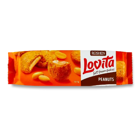Печиво Roshen Lovita Soft Cream Cookies Peanuts