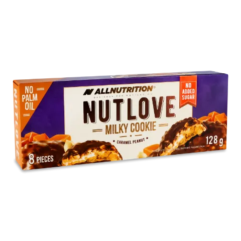 Печиво Allnutrition Nutlove з карамеллю та арахісом в молочному шоколаді